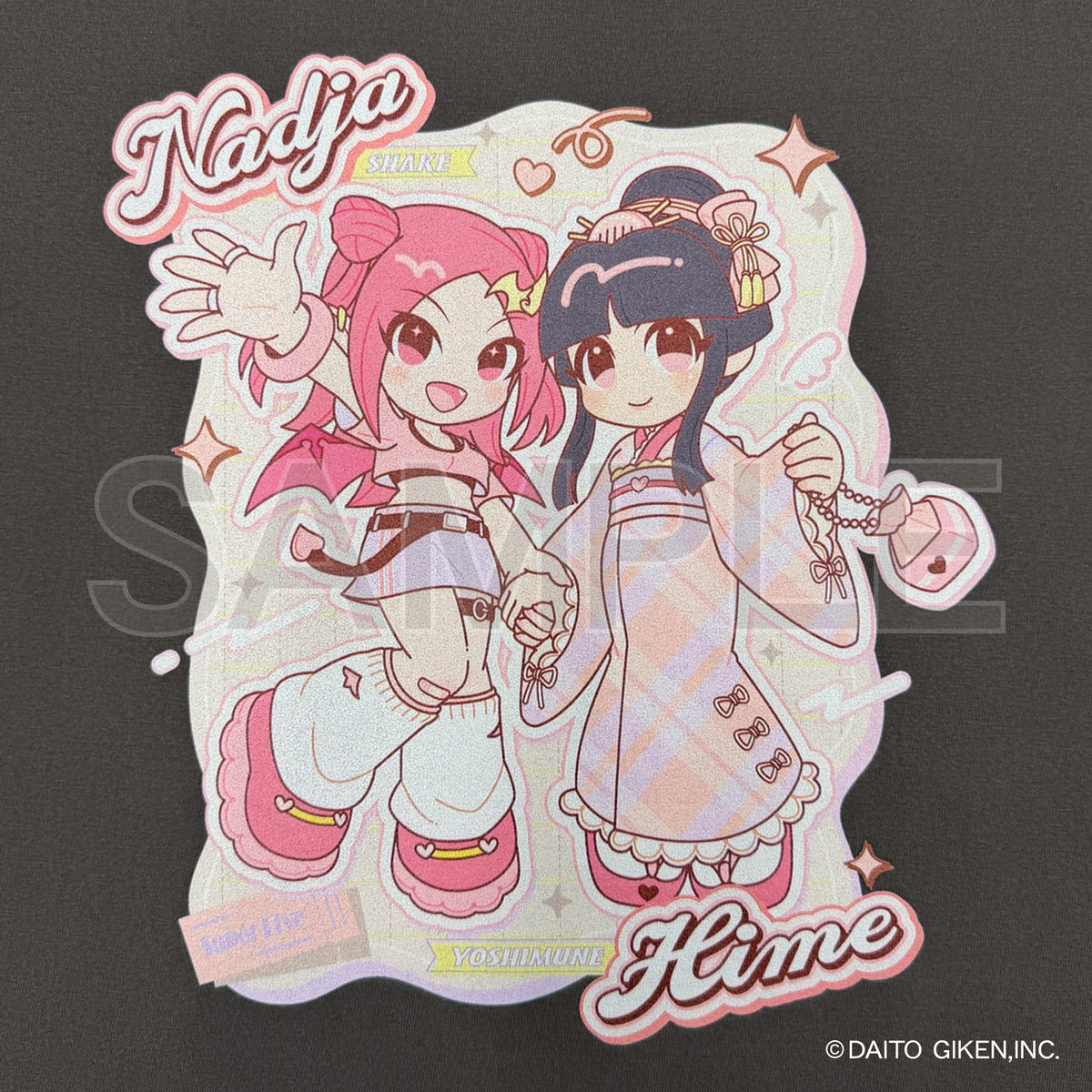 ダイコレTシャツ　姫＆ナディア（ガーメントダイ）