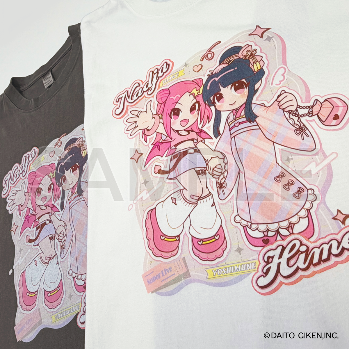 ダイコレTシャツ　姫＆ナディア（ガーメントダイ）