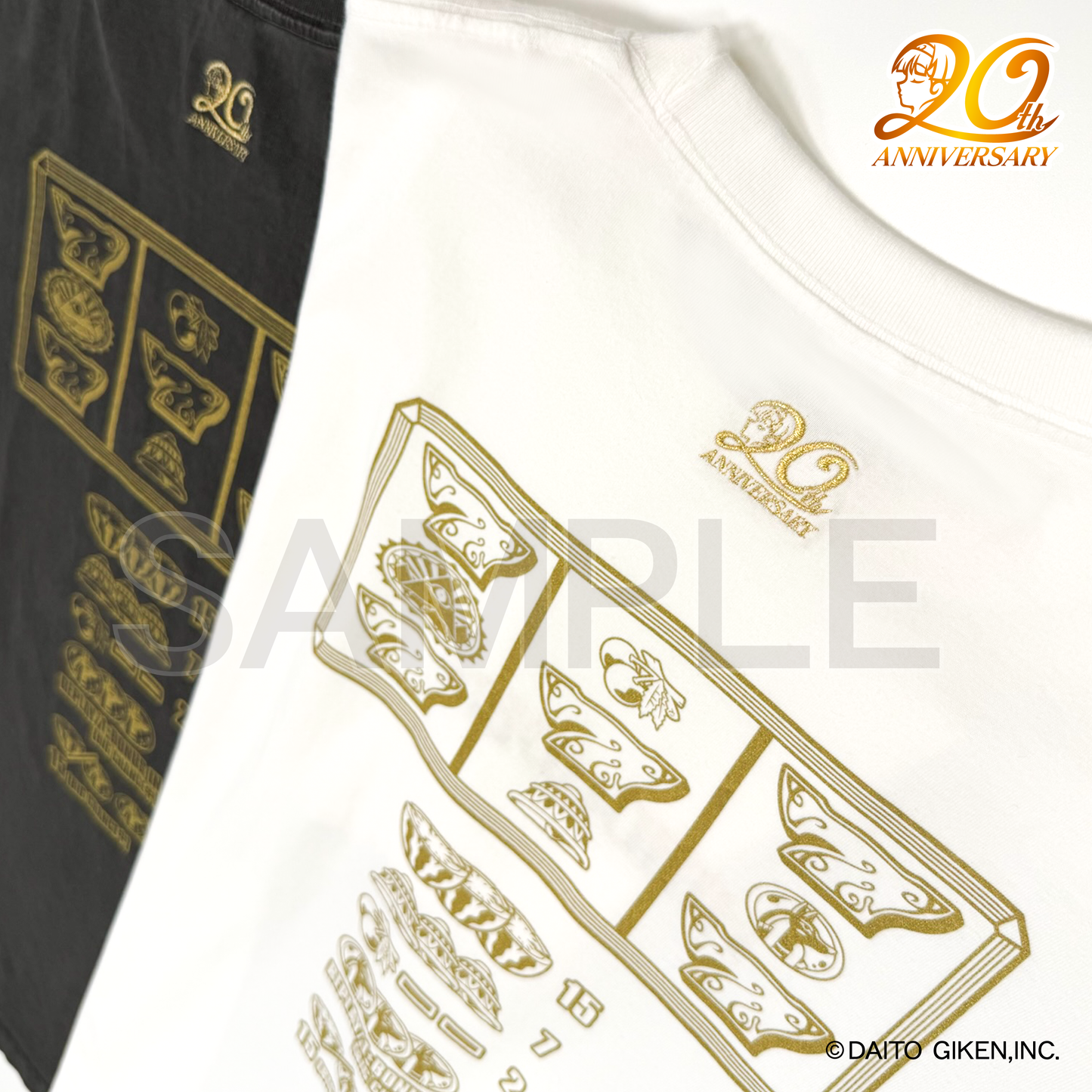 秘宝伝20周年Tシャツ　リール柄(ホワイト)